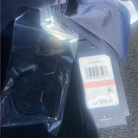 New Tommy Hilfiger Women's Bandeau One Piece Swimsuit_Navy&white_size 10 - Picture 10 of 10